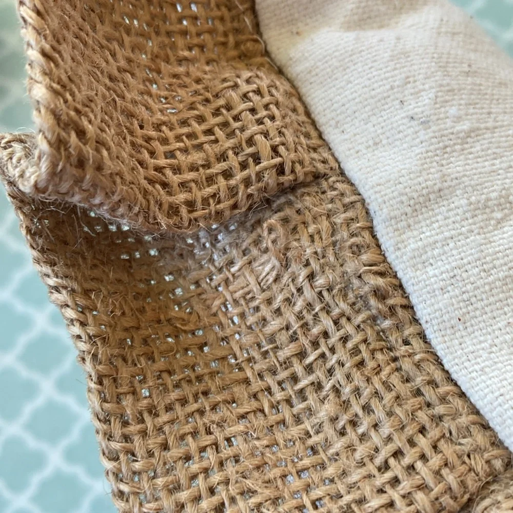 Glory Haus Bird Faith Burlap Pleated Ruffle Trim Pillow